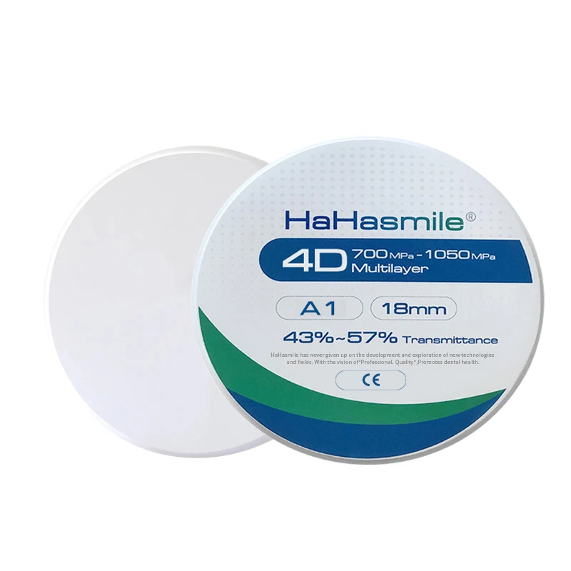 HaHasmile 4D многослойные циркониевые блоки A1 A2 A3 A3.5 Цвет 98 мм 6-слойная фрезерная