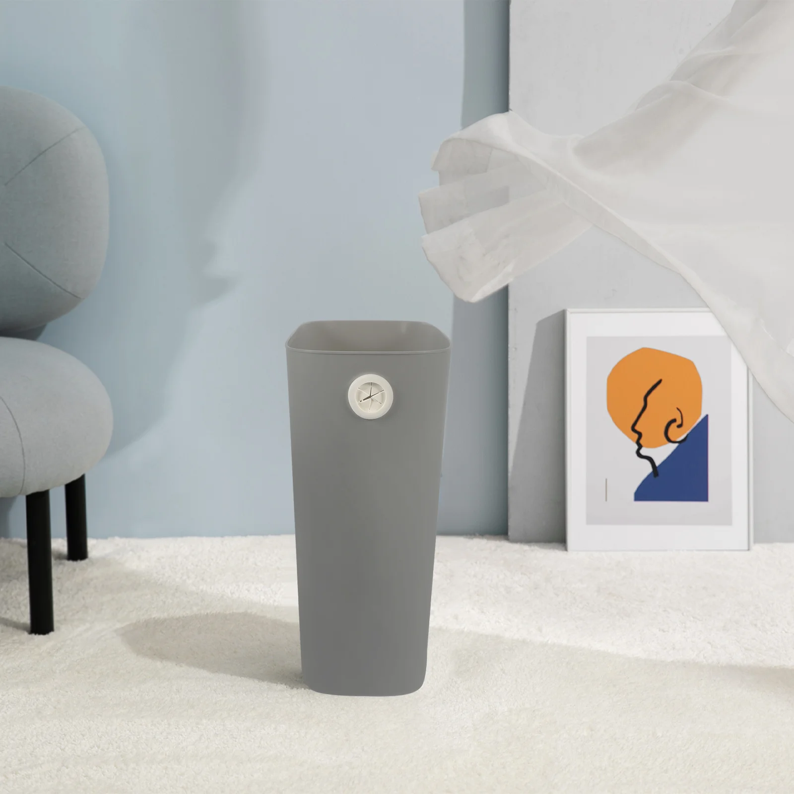 

Thicken Trash Can Garbage Slender Waste Storage Bucket Office Accessory Tpr Slim Kitchen Bin Household