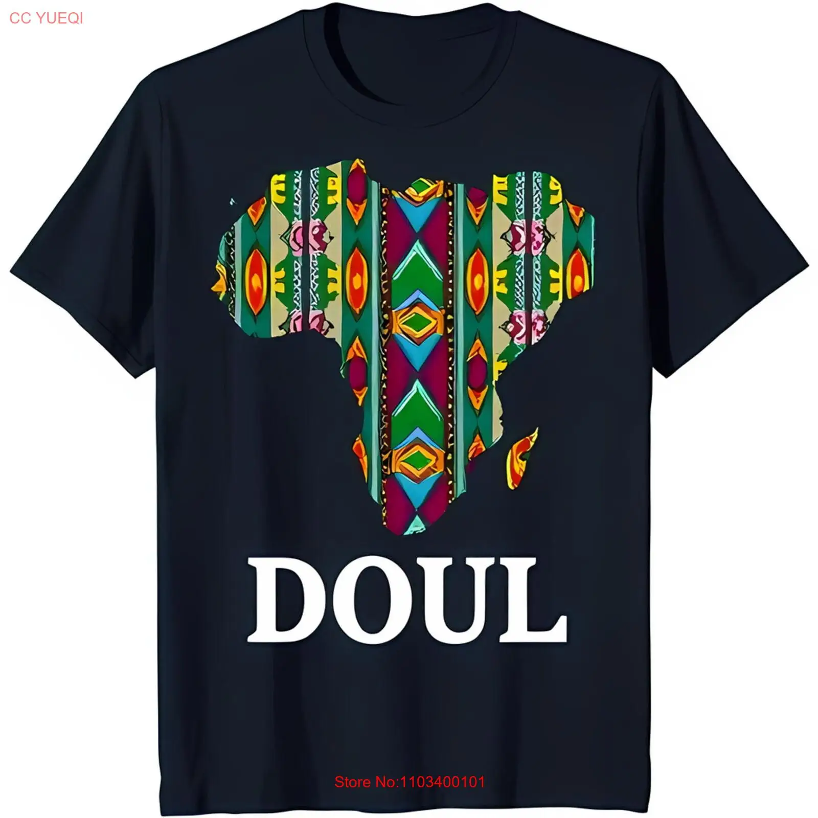 Жирная черная футболка с красочным африканским контуром и графическим дизайном