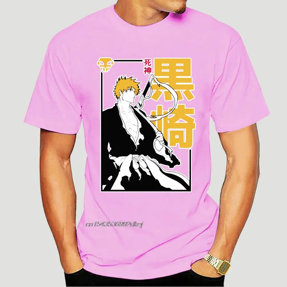 

Bleach Ichigo T-Shirts For Men Kurosaki Anime Hitsugaya Toushirou Kuchiki Cotton Tee Shirt Short Sleeve T Shirts Summer 5418A