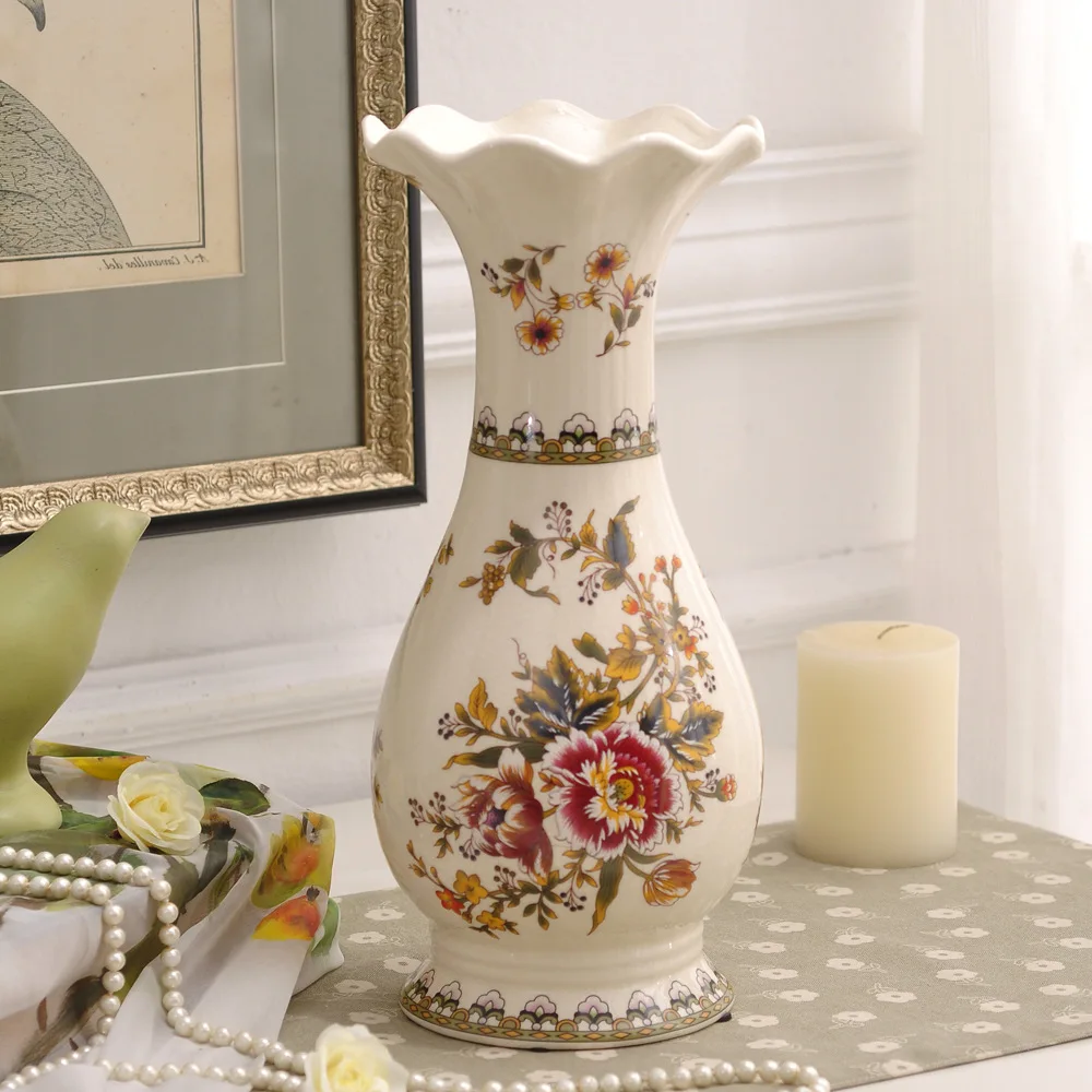 

Ceramic Creative European Home Flower Retro Painted Decoration Vase