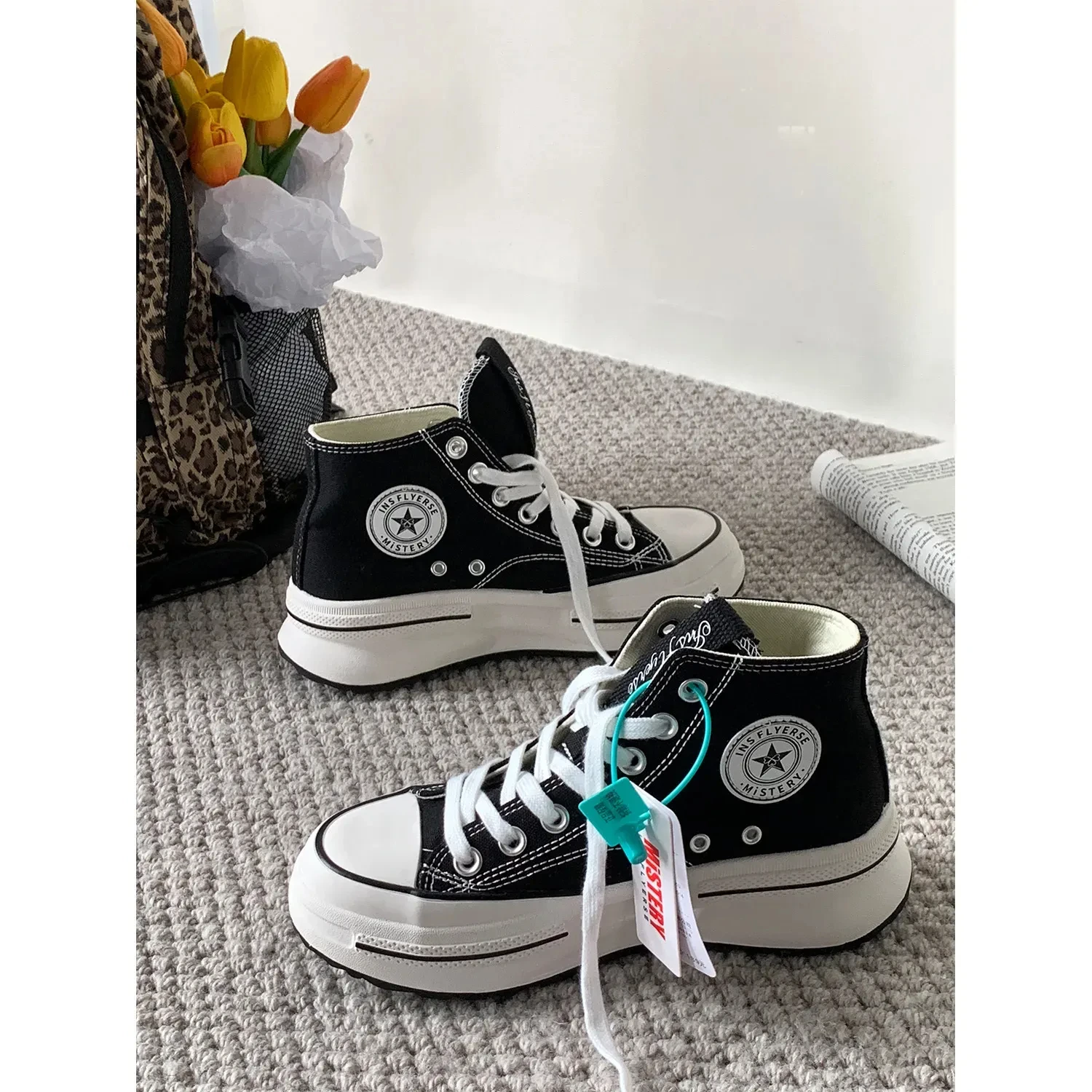 New platform canvas shoes, very American fashion trend women's cloth shoes, add casual women's shoes