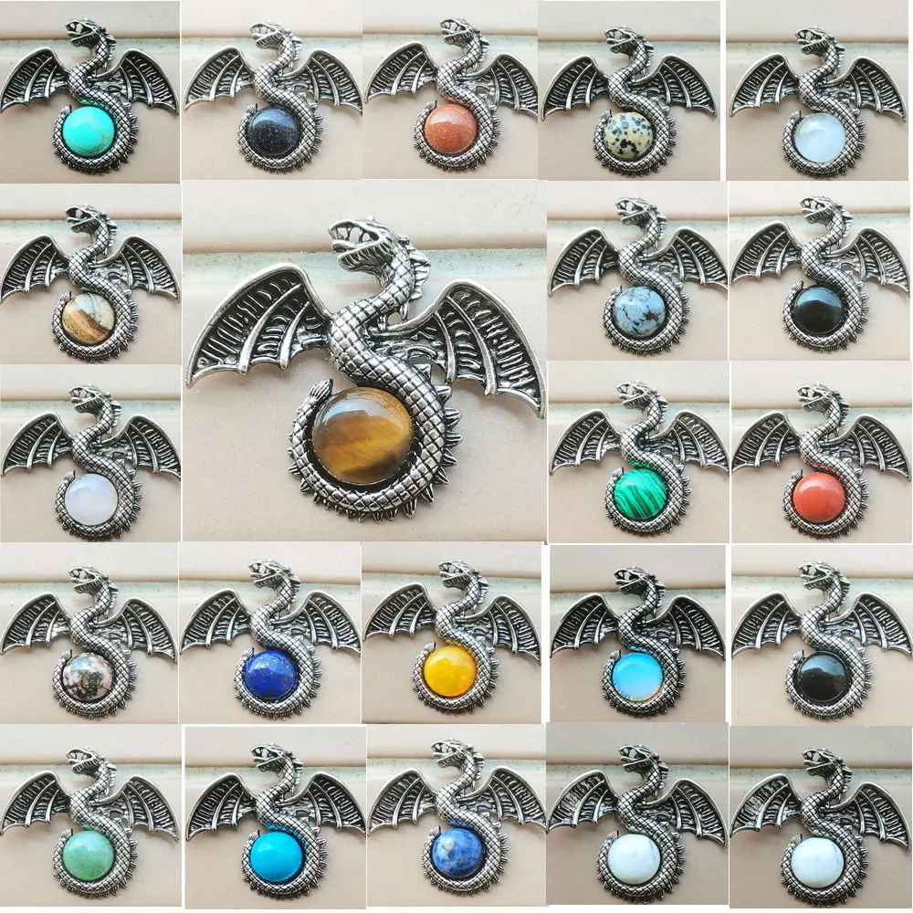 Малахит, золотистый камень, лазурит, тигровый глаз, песок, яspe, Howlite опал, золотистый камень, подвеска Птерозавр Bead PWB1132