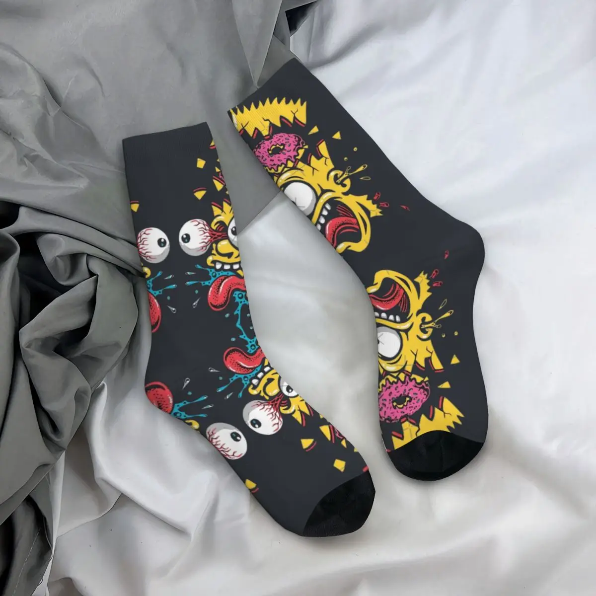 Tiki Сумасшедший Барт носки для мужчин в стиле хип-хоп винтажные симппсоны с