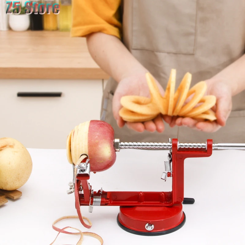 

3 in 1 Steel Fruit Potato Apple Machine Peeler Vegetable Spiralizer Kitchen Home Hand-cranked Clipping Apple Slicer Corer Cutter