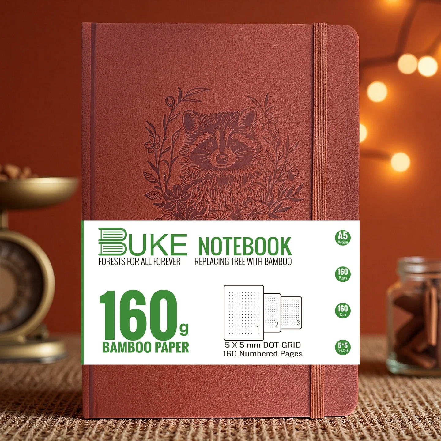 

Блокнот buke notebook кремово-коричневый из искусственной кожи 160 стр.