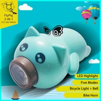 colour pig children scooter lights with electric horn bicycle cycling lamp balance bike safety warning lights usb charging lamps