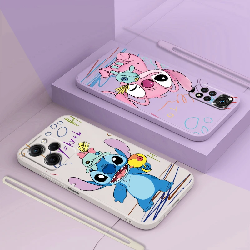 

Cartoon Stitch Lilo For Xiaomi Redmi Note 12 11 11T 10 10S 9 9S 9T 8 8T 7 Pro Plus Speed Liquid Rope Soft Phone Case Coque Capa