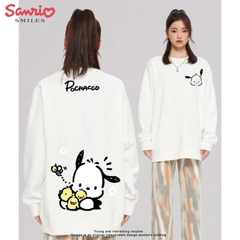 

Милый весенне-осенний Новый Свитшот Sanrio с круглым вырезом и аниме-полачкой Y2K, милая мультяшная Повседневная Толстовка для девочек и пар, подарок на день рождения