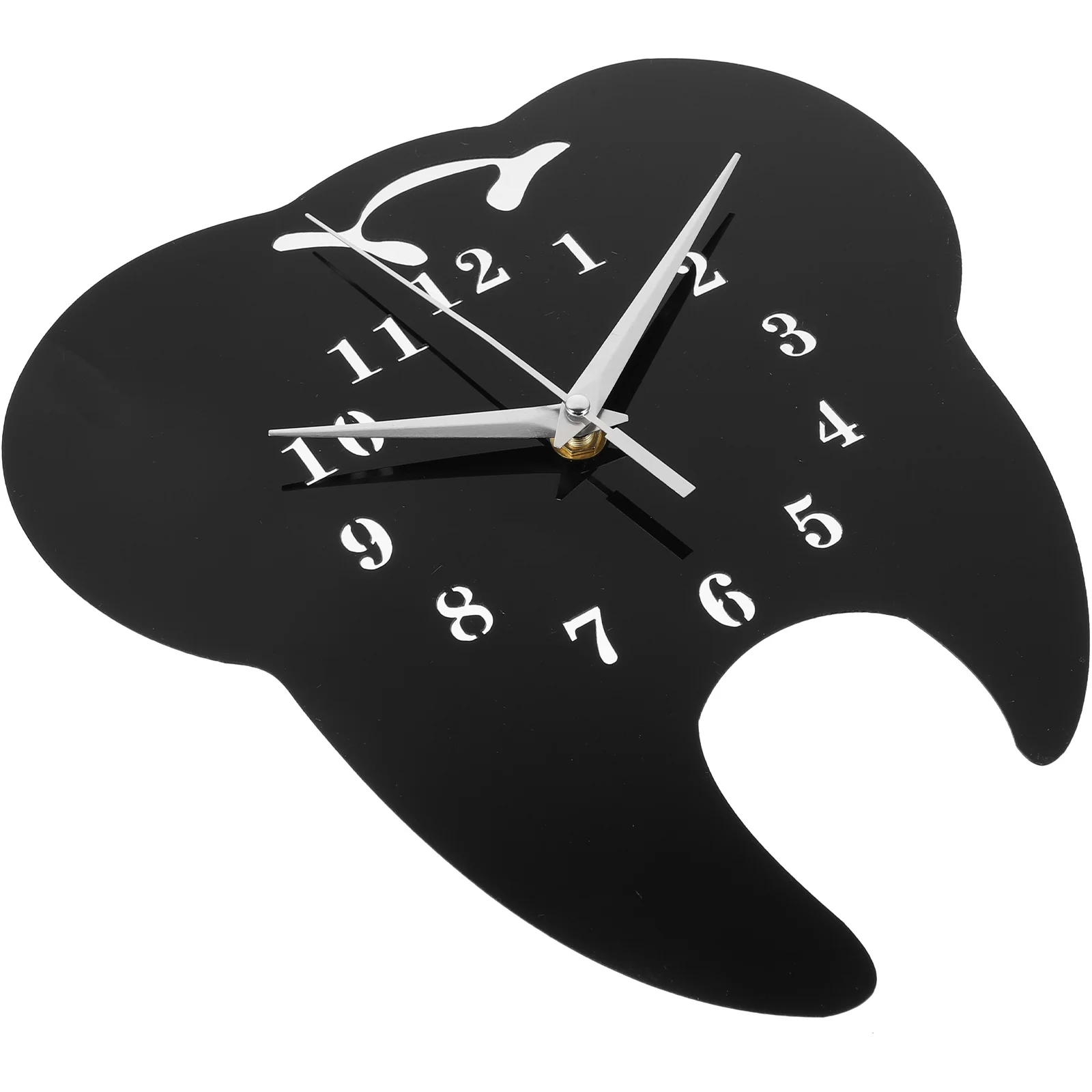 

Tooth Shaped Wall Clock Decorative Hanging Delicate Bedroom Retro Mirror Mute Acrylic Office Silent