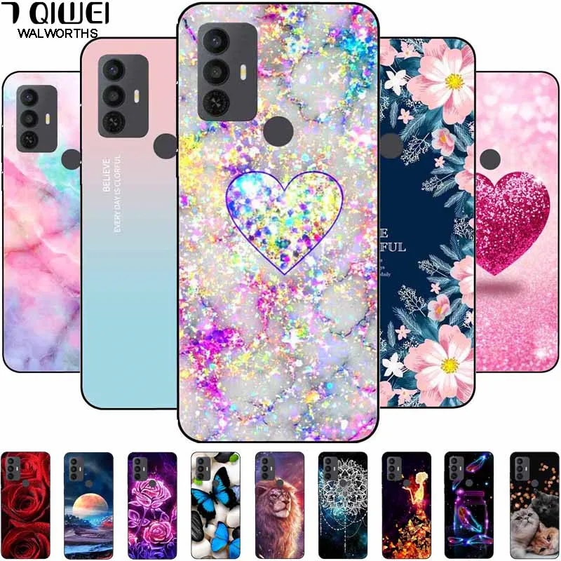 

Phone Cover For TCL 30 SE Case 305 306 Silicone Lovely Black Bumper Soft TPU Coque for TCL 305 Cases Funda for TCL305 Protector