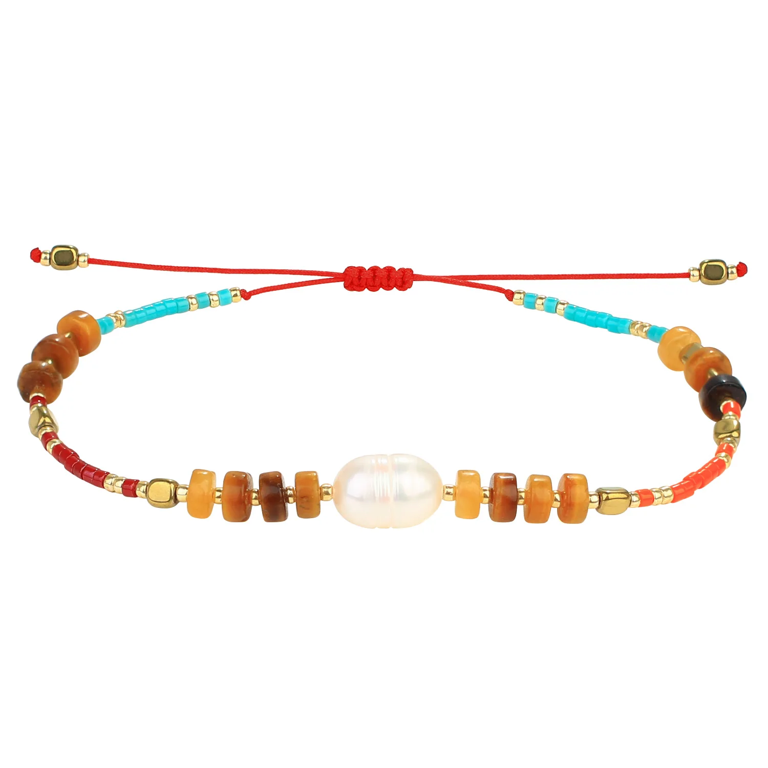 

KELITCH Pearl Miyuki Golden Beaded Women Bracelets Boho Handmade Classic Friendship Rope Warp Bangle Couple Jewelry Fashion Gift