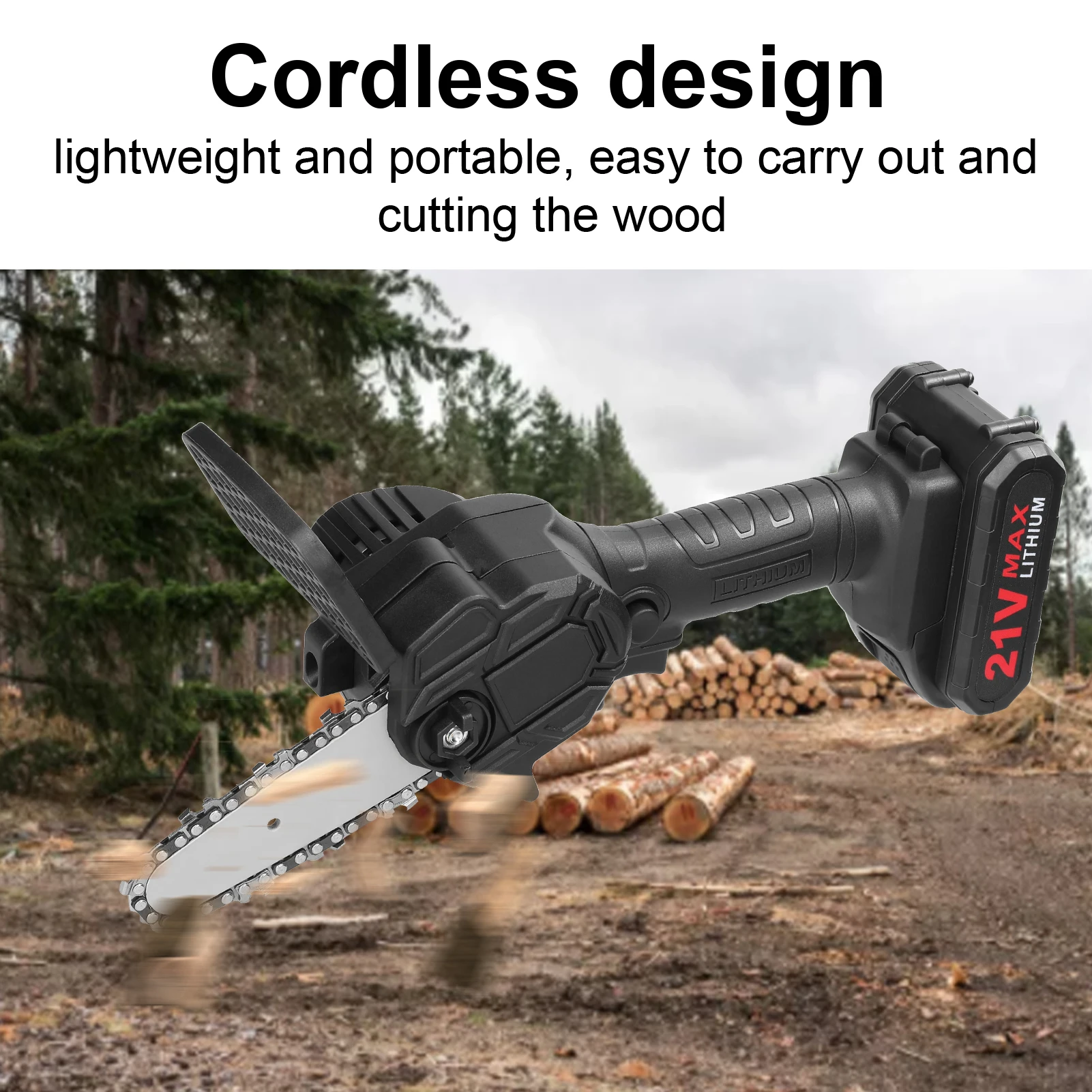 Электрические пилы для обрезки, 21 в, 500 Вт, 4 дюйма, портативная маленькая бензопила для обрезки древесины, электроинструмент для деревообработки для огород, сад