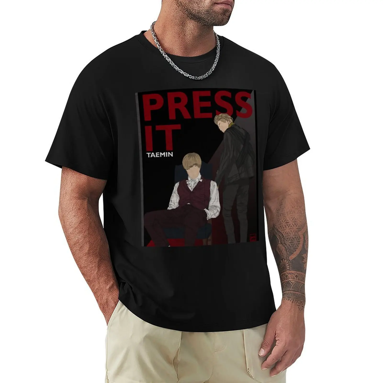 Фото Футболка TAEMIN PRESS IT ERA в стиле постера, большой размер, с коротким рукавом №1