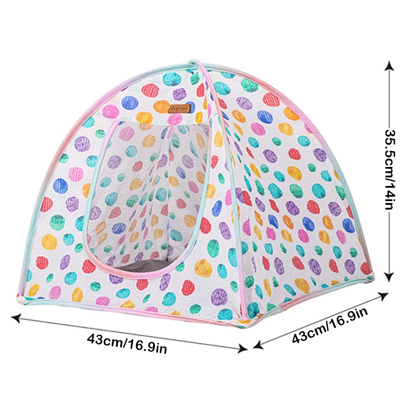 Палатка в радужную точку для домашних животных дышащая Складная подстилка сна