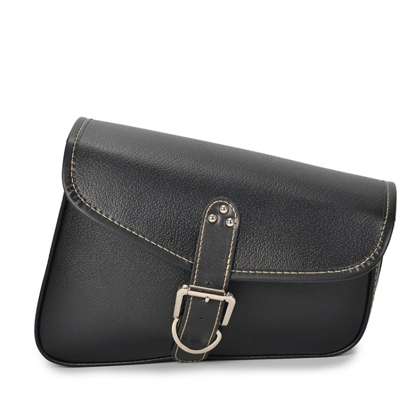 

Мотоциклетная сумка, боковые сумки для инструментов Swingarm с водонепроницаемой металлической пряжкой из искусственной кожи, черная сумка с о...