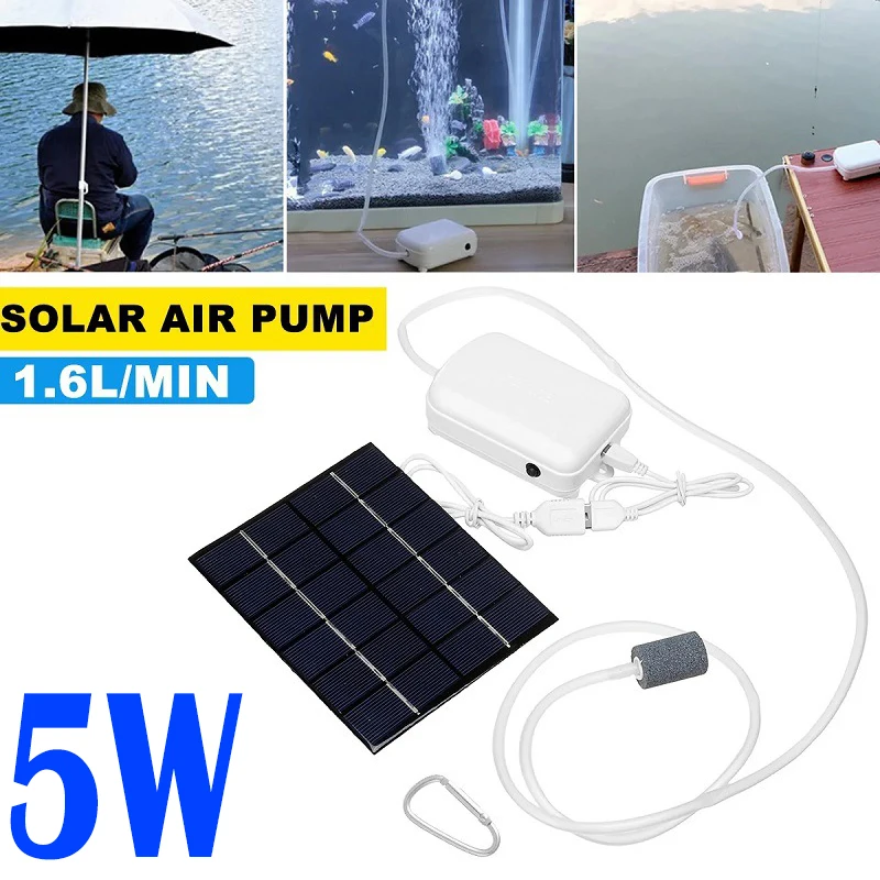 Кислородный насос на солнечной батарее перезаряжаемая Водонепроницаемая