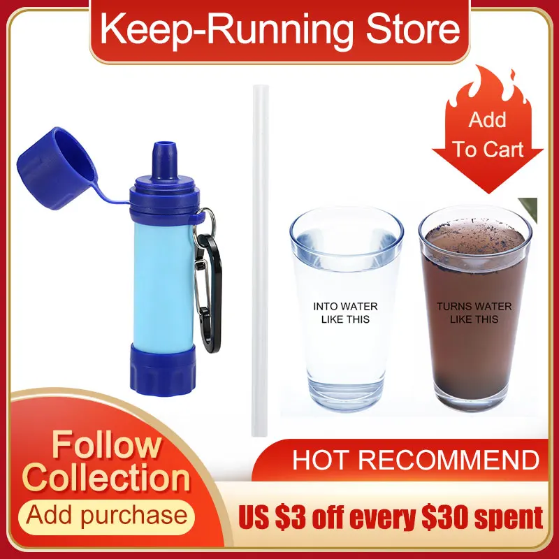 

Portable Outdoor Water Filter Survival Water Filtration System Water Purifier for Emergency Preparedness Camping Traveling