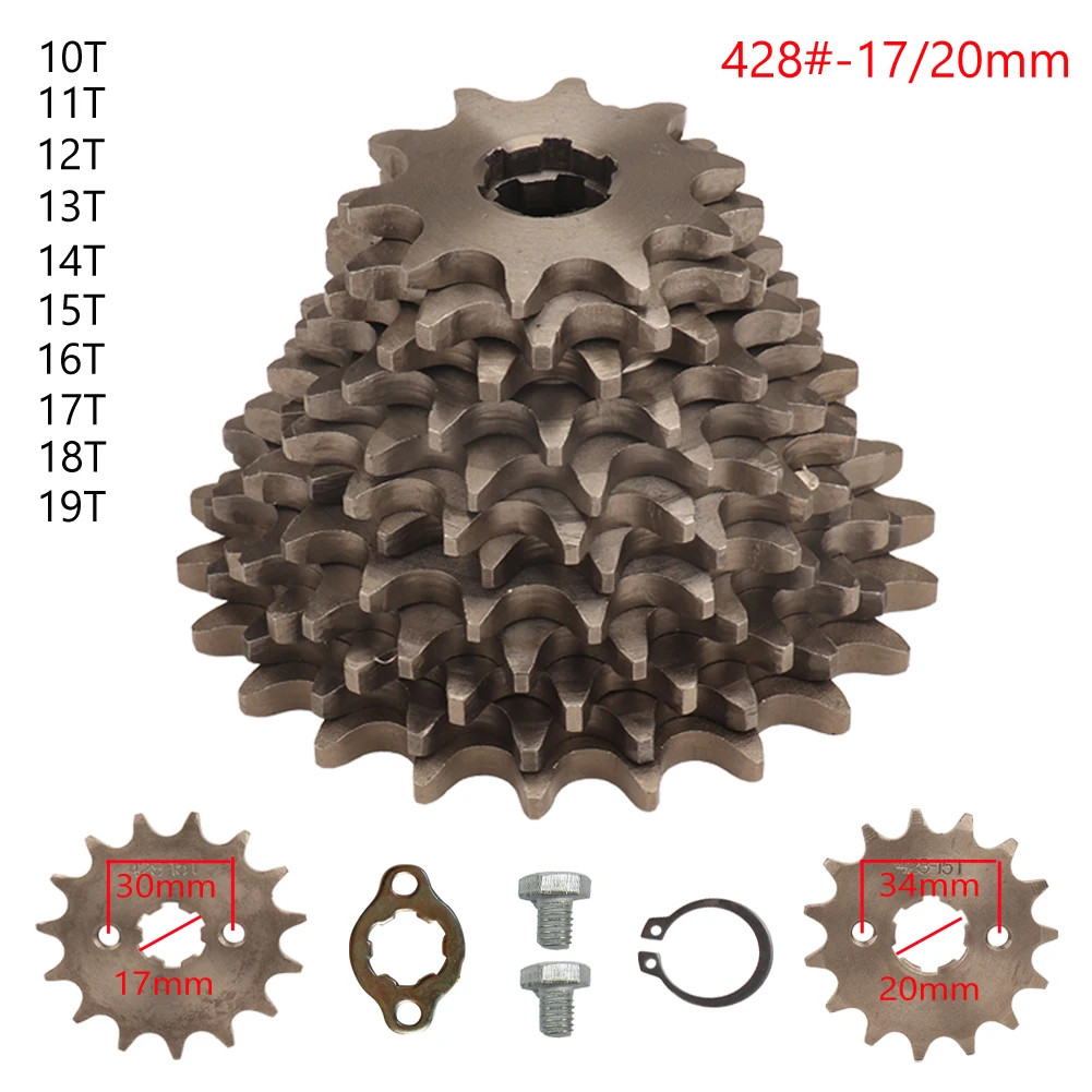 

428# Chain 17 20mm 10T-19T Front Engine Sprocket For KAYO BSE SSR SDG Dirt Pit Bike ATV Quad Go Kart Moped Scooter Motorcycle