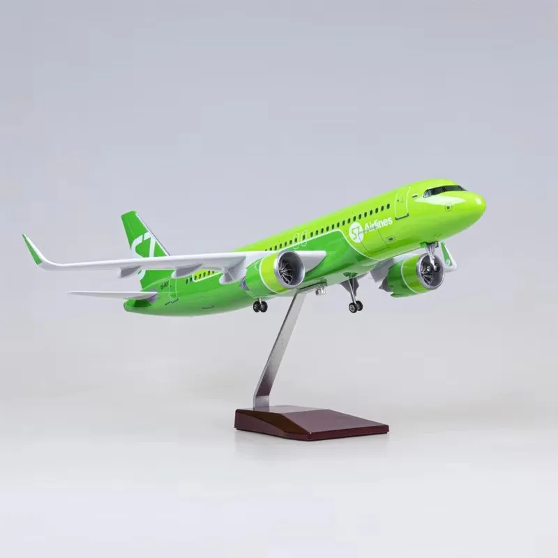 Масштаб 1/80 47 см Siberia S7 Airlines A320 Neo с подсветкой и колесами литая под давлением
