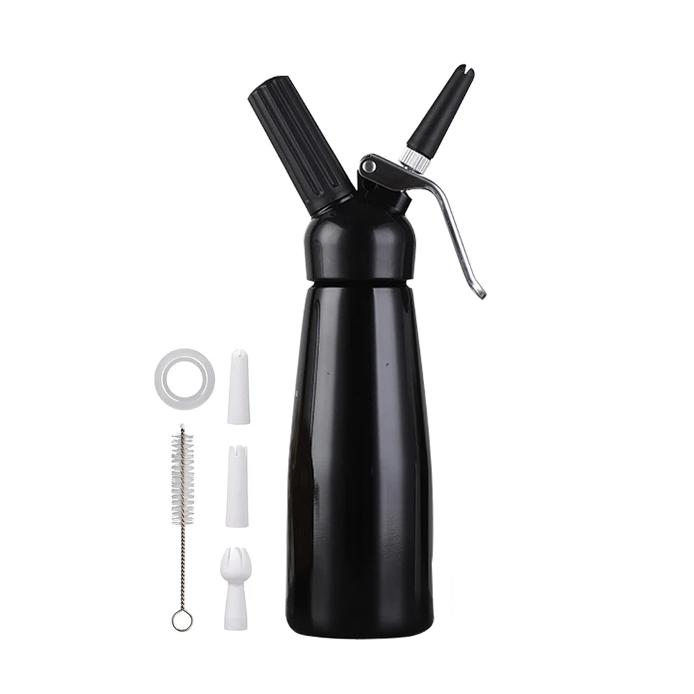 

Professional Aluminium Cream Whipper Dispenser With Decorating Nozzles Cleaning Brush Whipping Siphon Whipped Cream Foamer 0887