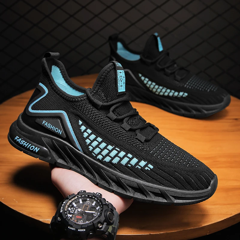 Men Running Shoes Breathable Outdoor Sports Shoes Lightweight Sneakers for Men Comfortable Athletic Training Full Knit Footwear