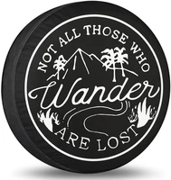 spare tire cover not all those who wander are lost tire cover waterproof uv sun wheel covers fit for trailer rv suv 15 inch