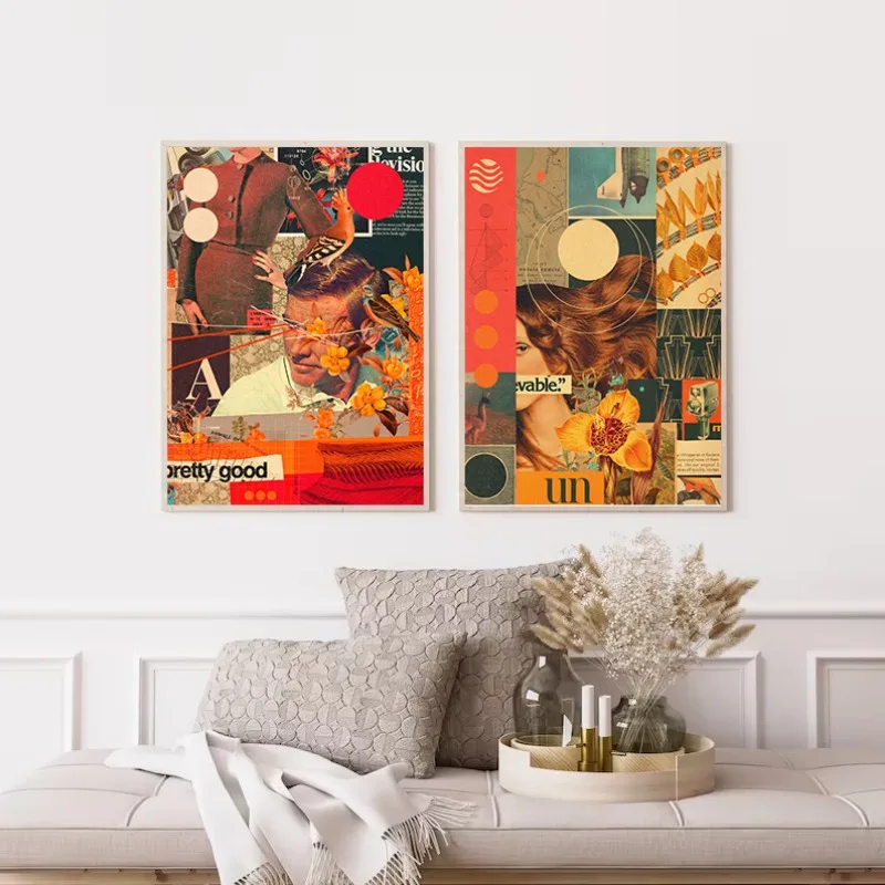 Винтажный сюрреалистичный современный плакат и принты холст живопись настенное