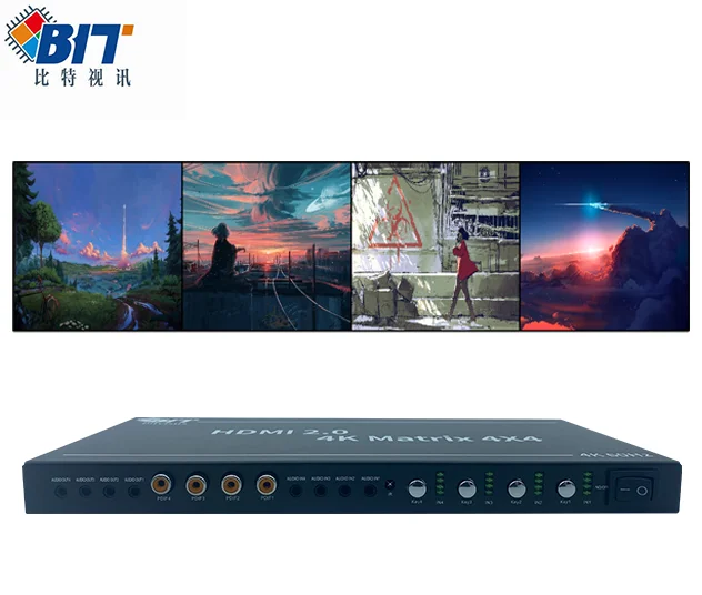 Best Selling TV 4K@60Hz Audio Output Ultra 4X4 Hdmi Matrix Switcher