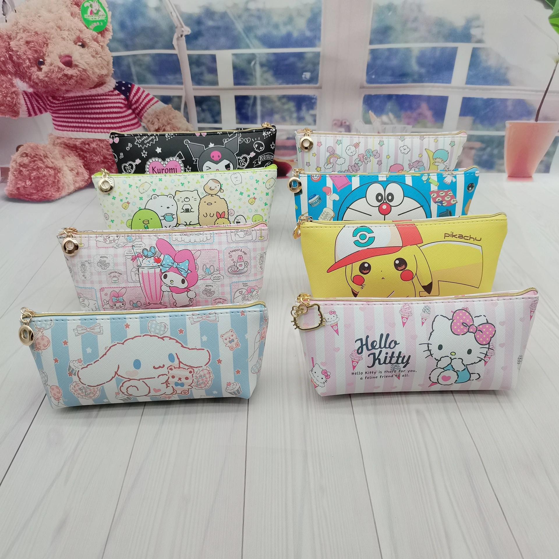 

Sanrio канцелярская сумка Kawaii Hello Kitty My Melody Kuromi Cinnamoroll Милая мультяшная Студенческая сумка для карандашей Детские канцелярские принадлежности