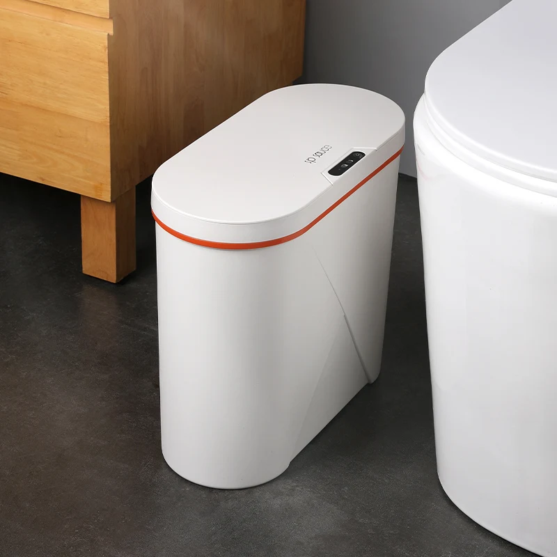 Home Modern Trash Can Nordic Original Toilette Narrow Lid Trash Can Waterproof Sensor Herramientas De Limpieza House Accessories