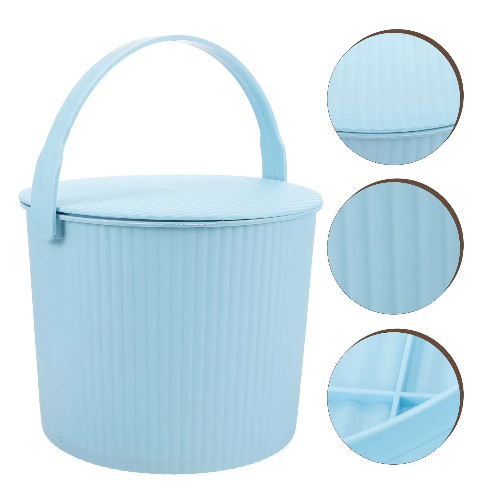 

Plastic Bucket Storage Lid Tub Nordic Snack Tubs Parties Round Household Basket