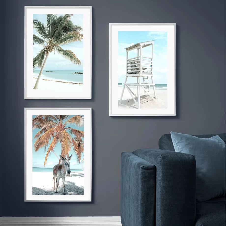 Пляжная палатка для серфинга с логотипом пальмы птичьей девушки настенная