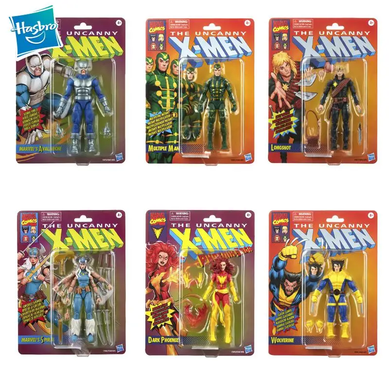 

Hasbro Marvel Avalanche Multiple Man Longshot Spiral Phoenix Wolverine Retro Hanging Card 6In Action Figure Model Toy Boys Gift