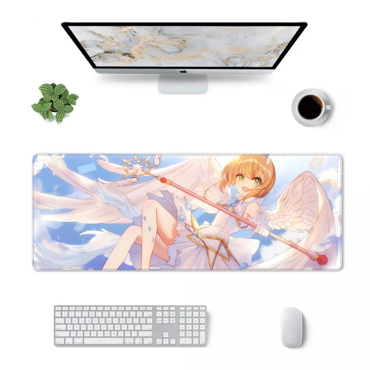 Большой коврик для мыши Cardcaptor Sakura Games ноутбука Maiya Anime обучения устойчивый к