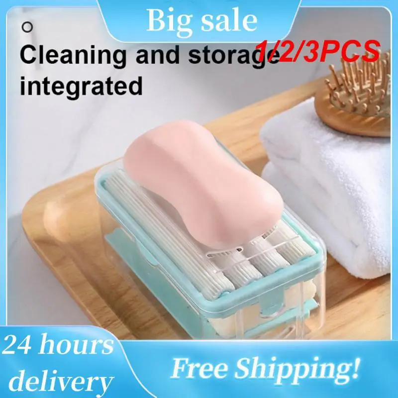 

1/2/3PCS New Type Soap Box With Drainage Drum Type Multifunctional Soap Pan Hands-free Foam Drainage Household Storage Box