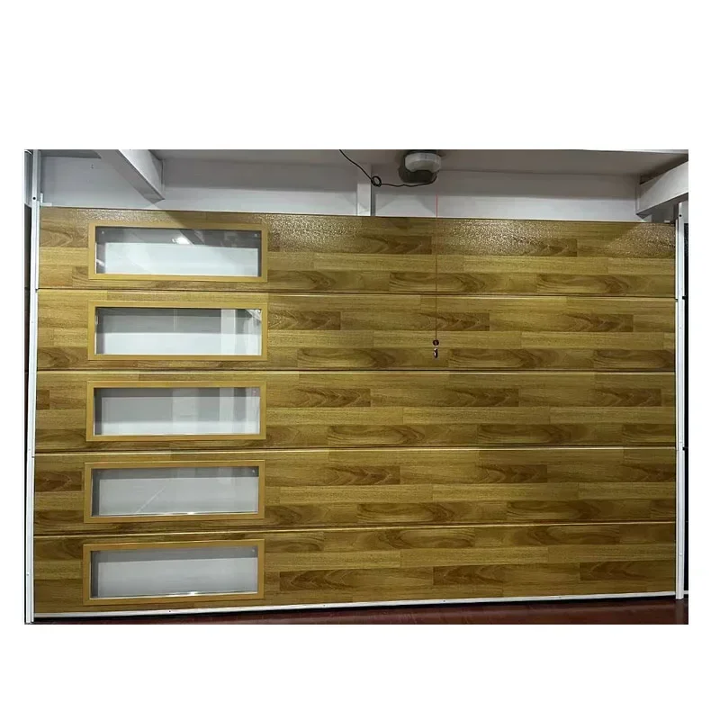 Стальная стеклянная распашная дверь для гаража