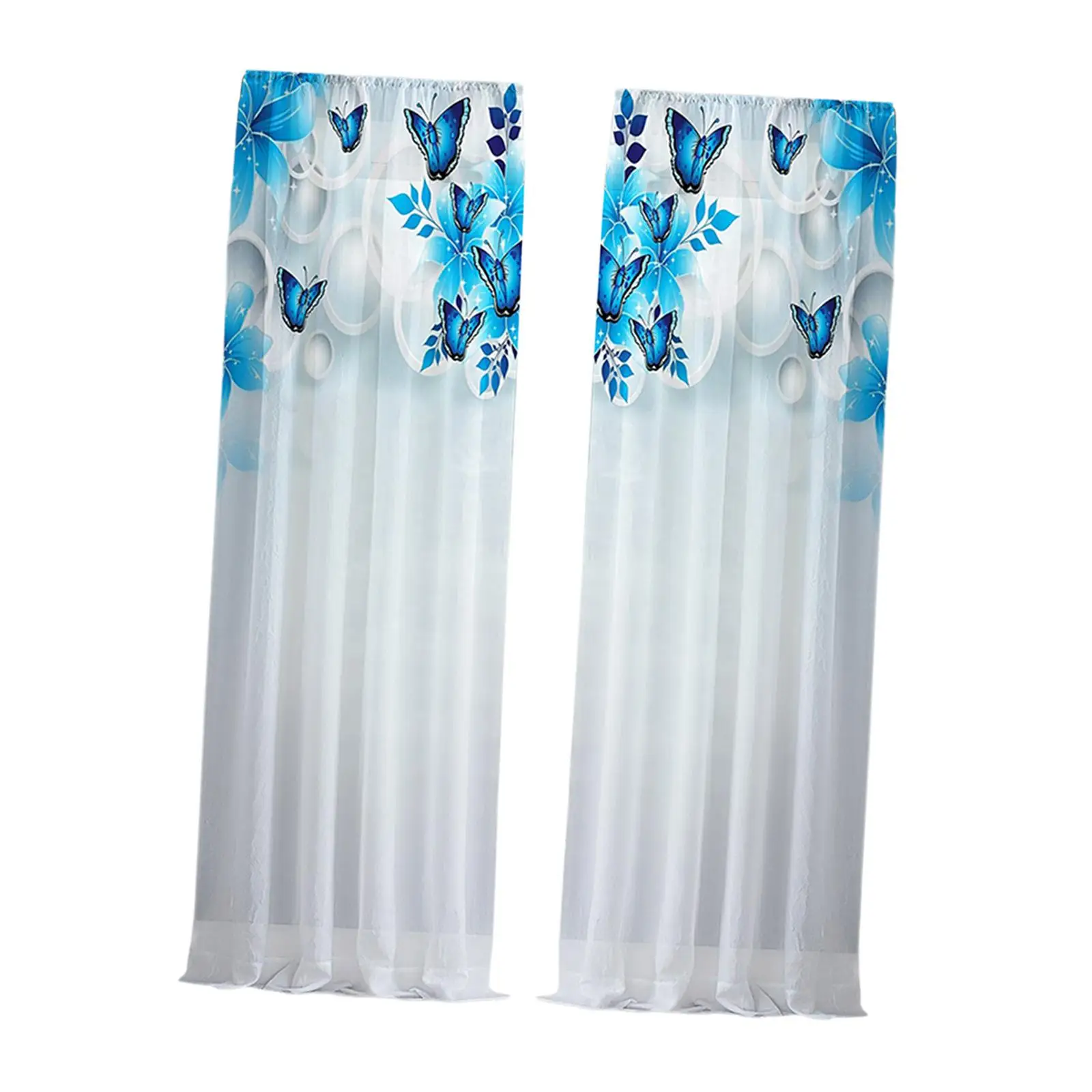 

Butterflies Print Sheer Curtains Drapes Privacy Drapes for Room Decoration