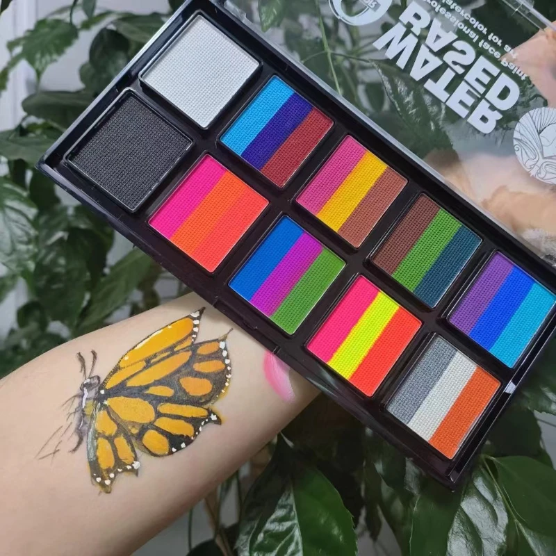 

Multicolor Face Body Painting Kit Christmas Halloween Gift Vitality Party Child Safe Non-toxic Flash Tattoo Art Palette Makeup