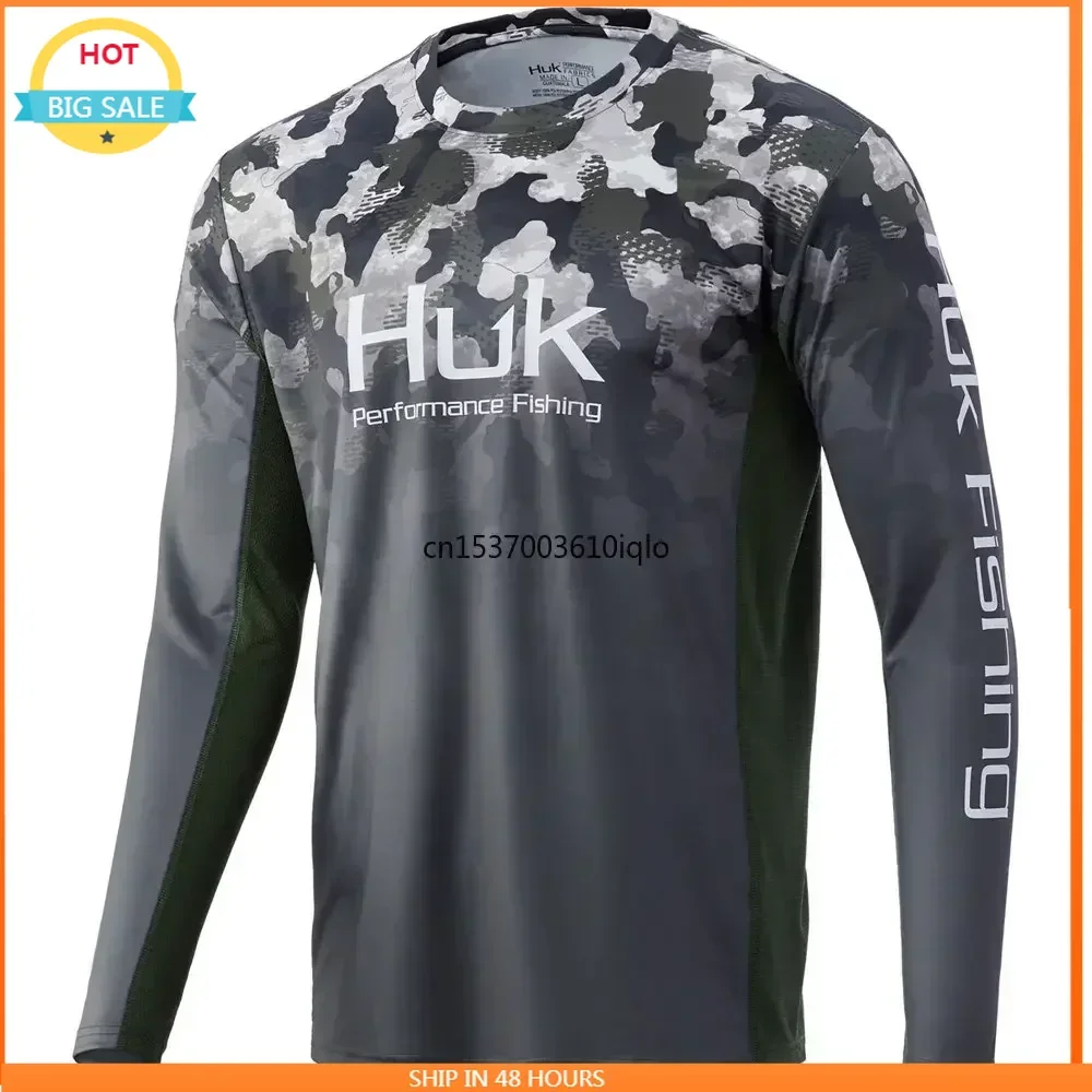 Фото Мужские рыболовные рубашки Fish Tops с длинным рукавом, футболки с защитой от УФ-излучения UPF50+, одежда, реплика джерси Pesca Masculina №3
