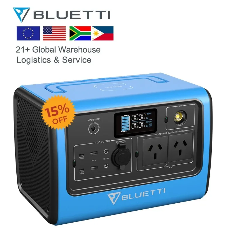 

Bluetti EB70 Lithium Battery Power Station Portable Solar Generator 1000W