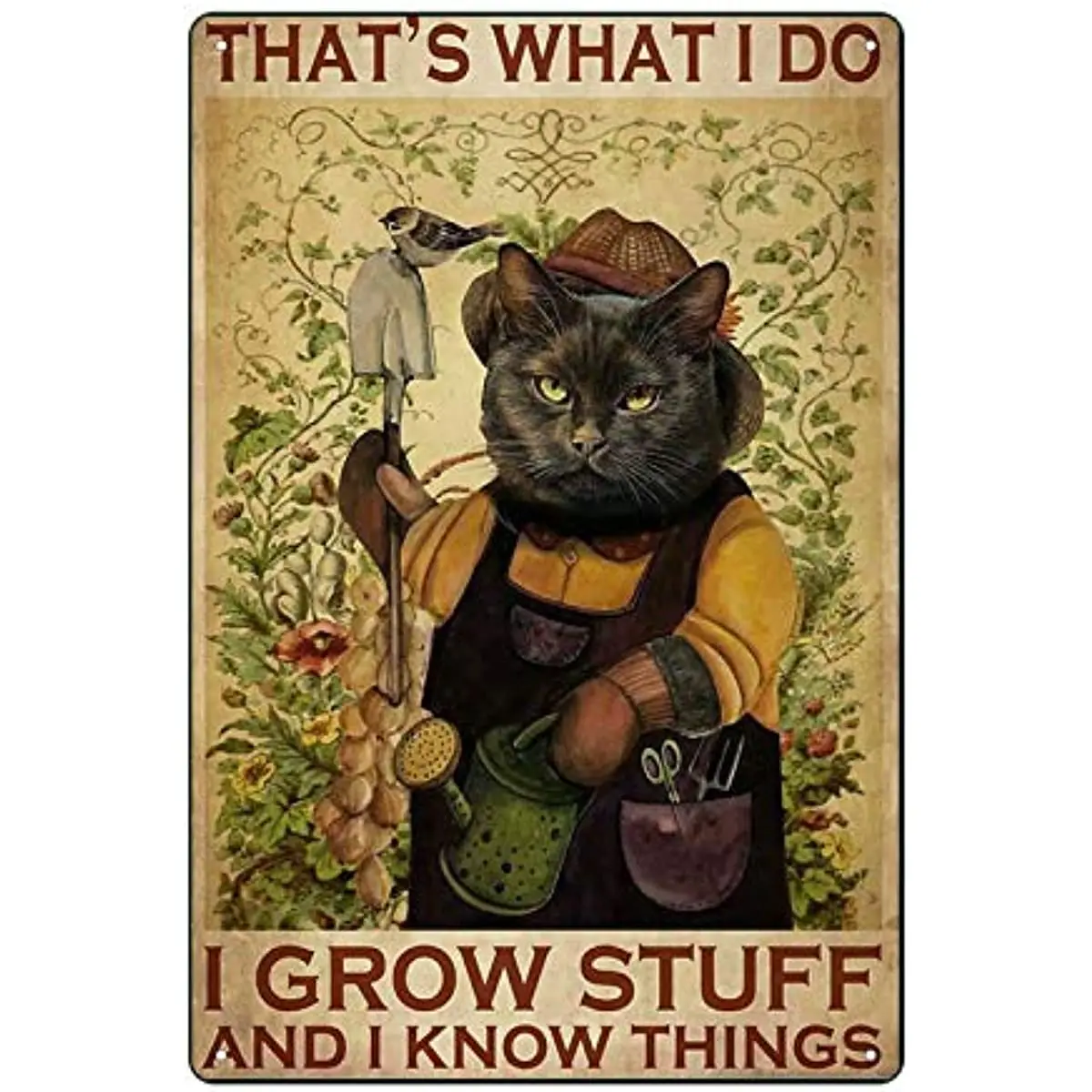 

Забавная кошка Ретро металлический жестяной логотип Алюминиевый логотип ферма художественная роспись Декоративная железная живопись пла...