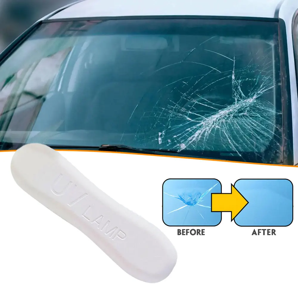 White Universal Auto Glass Cure Light Window Resin Cured UV Lamp Lighting Windshield Repair Tool Glass Repair Fluid Car Cleaning
