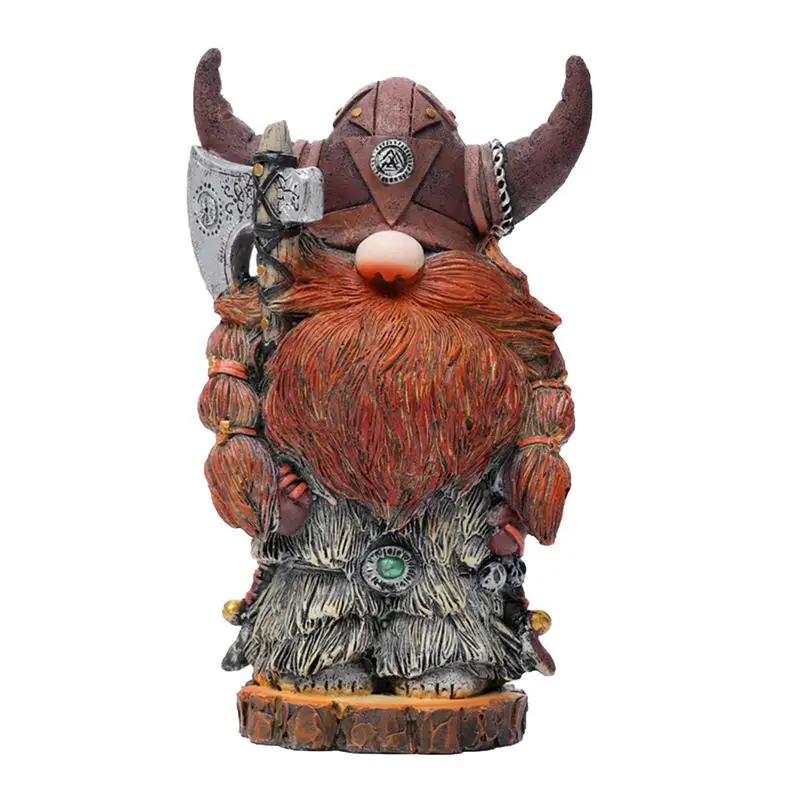 

Nordic Gnome Resin Statue Viking Warriors Victor Norse Dwarf Sculpture Outdoor Garden Ornament Gnome Resin Figurine Housewarming