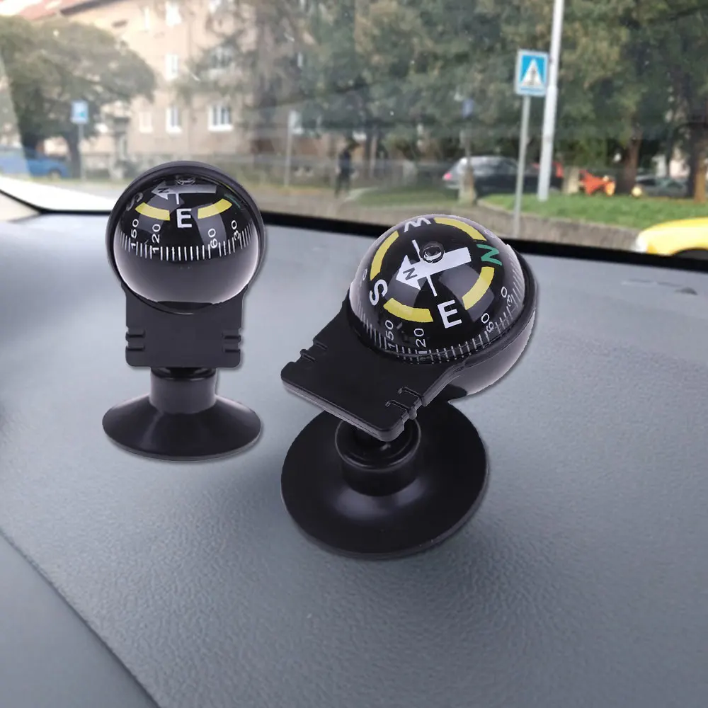 

360 Degree Rotation Waterproof Vehicle Navigation Ball Shaped Car Compass with Suction Cup Pointing Guide Ball for Car Truck