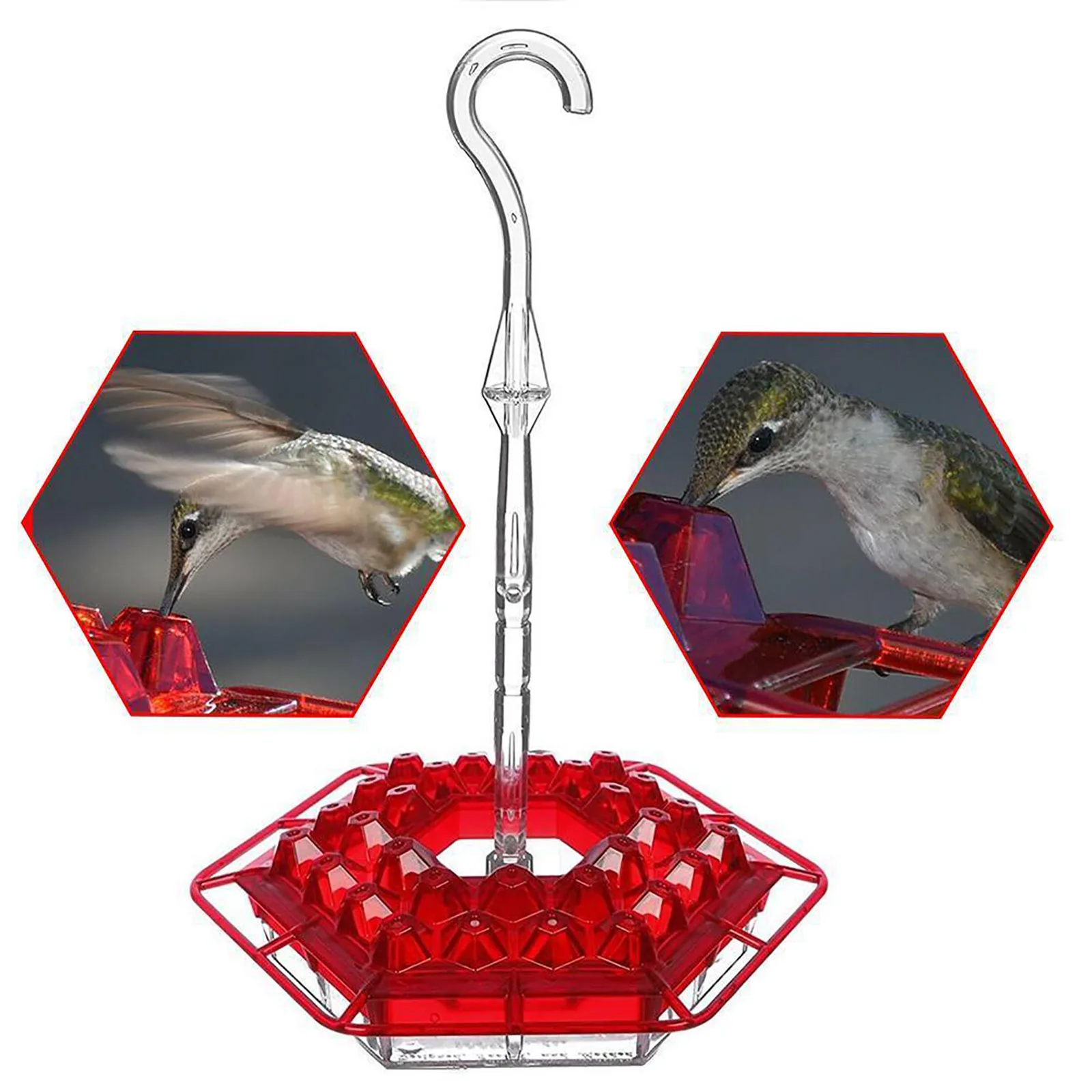 

New Marys Hummingbird Feeder with Perch and Built-In Ant Moat Outdoor Container Hanging Wild Bird Feeder Pet Bird Supplies