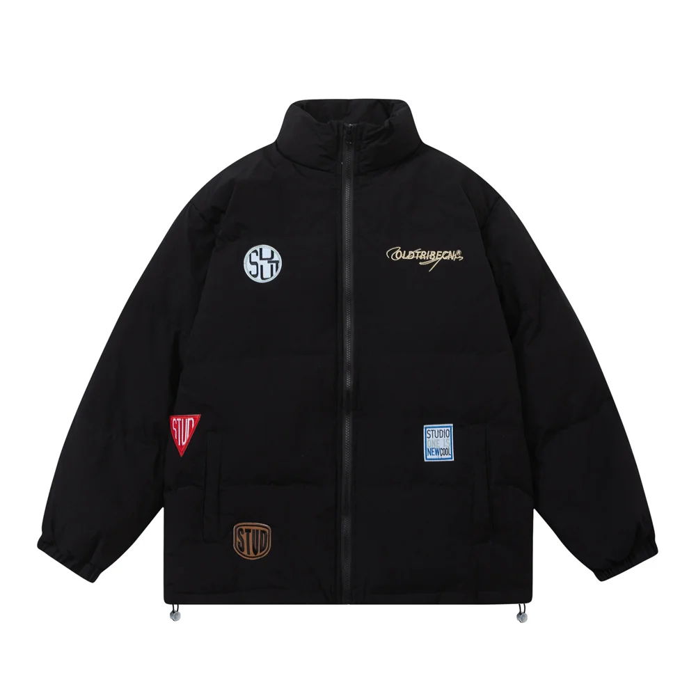 

Мужская парка в стиле хип-хоп, куртка с вышивкой, уличная одежда, дизайнерская стеганая куртка на молнии, пальто в стиле Харадзюку, Зимняя Повседневная модная верхняя одежда, 2022