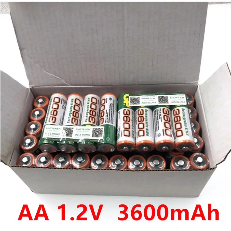 

AA 1.2V Battery 100% New Ni-MH 3600mAh 3.6Ah Rechargeable Alkaline Batteries Flashlight Toy Watch MP3 Player Replacement