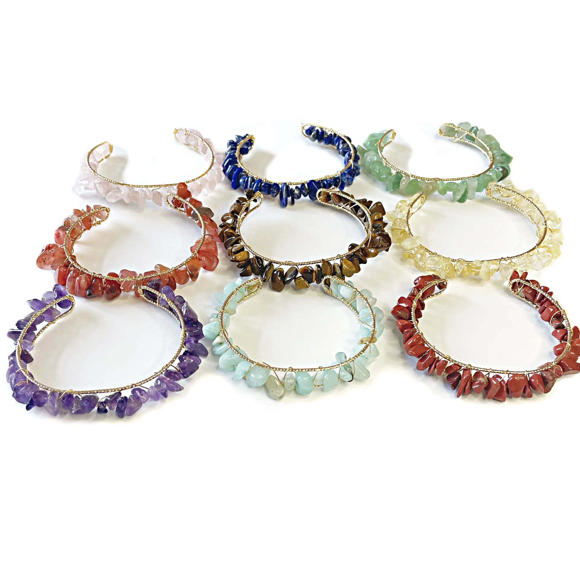 

Dainty Boho Healing Gemstone Winding Bracelets Cuff Crystal Bracelet for Women Wide Bracelet Free Shipping Items