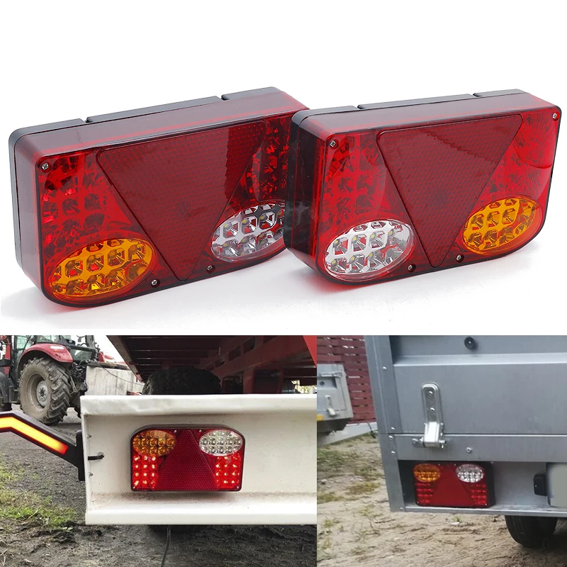 

1pair 12V LED Car Truck Tail Light Taillight Rear Brake Light Signal Lamps Indicator for Van Lorry Trailer